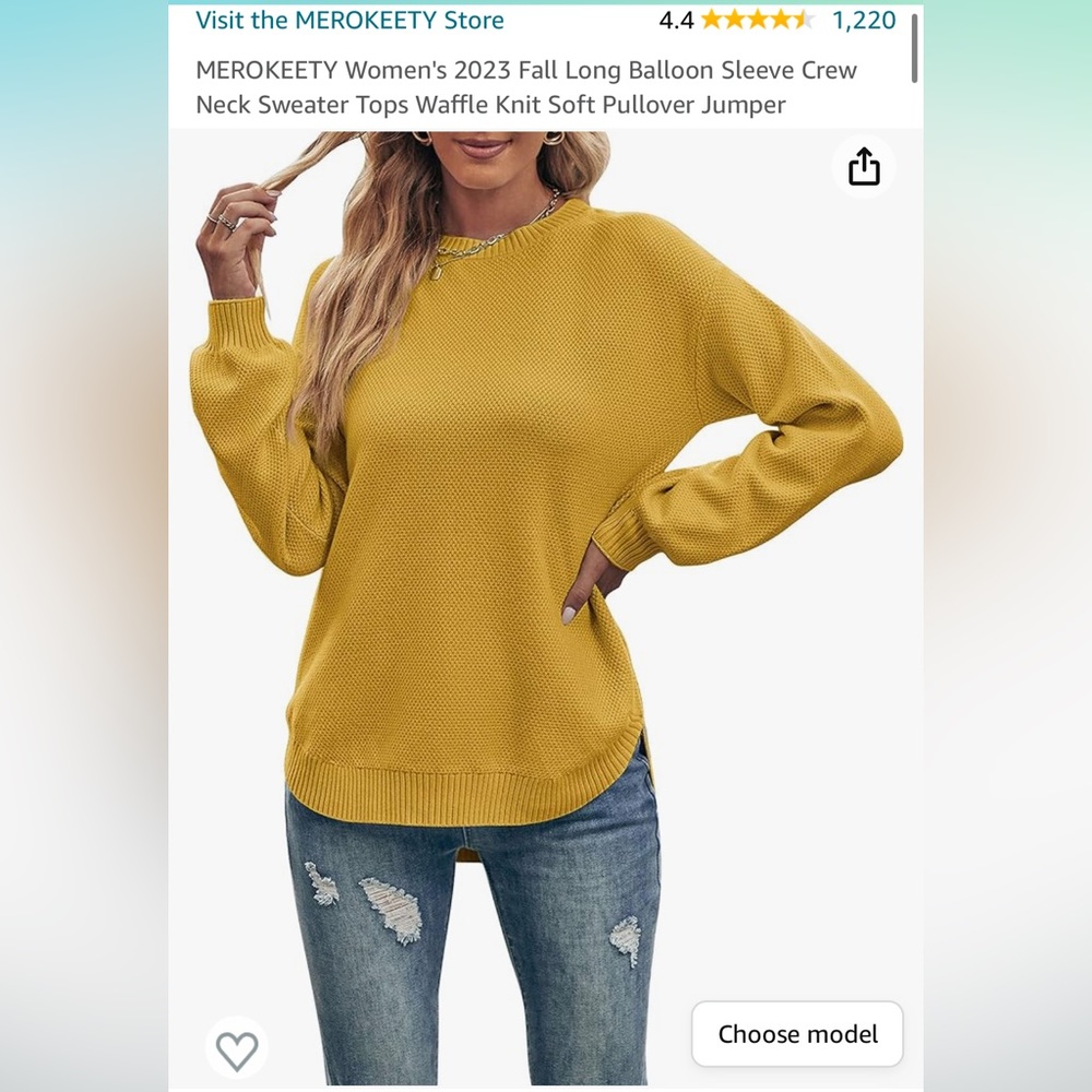 Merokeety Mustard baggy sleeve sweater XL